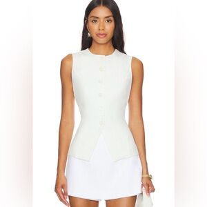 SNDYS Buttoned Vest/ Tie Back Size XS White